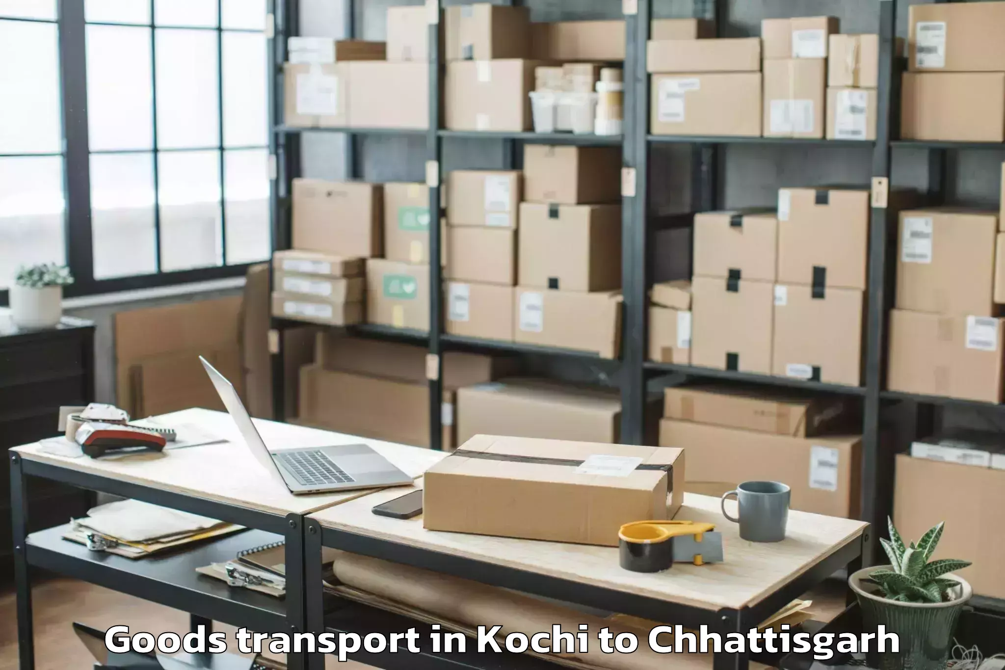 Book Your Kochi to Jashpur Goods Transport Today